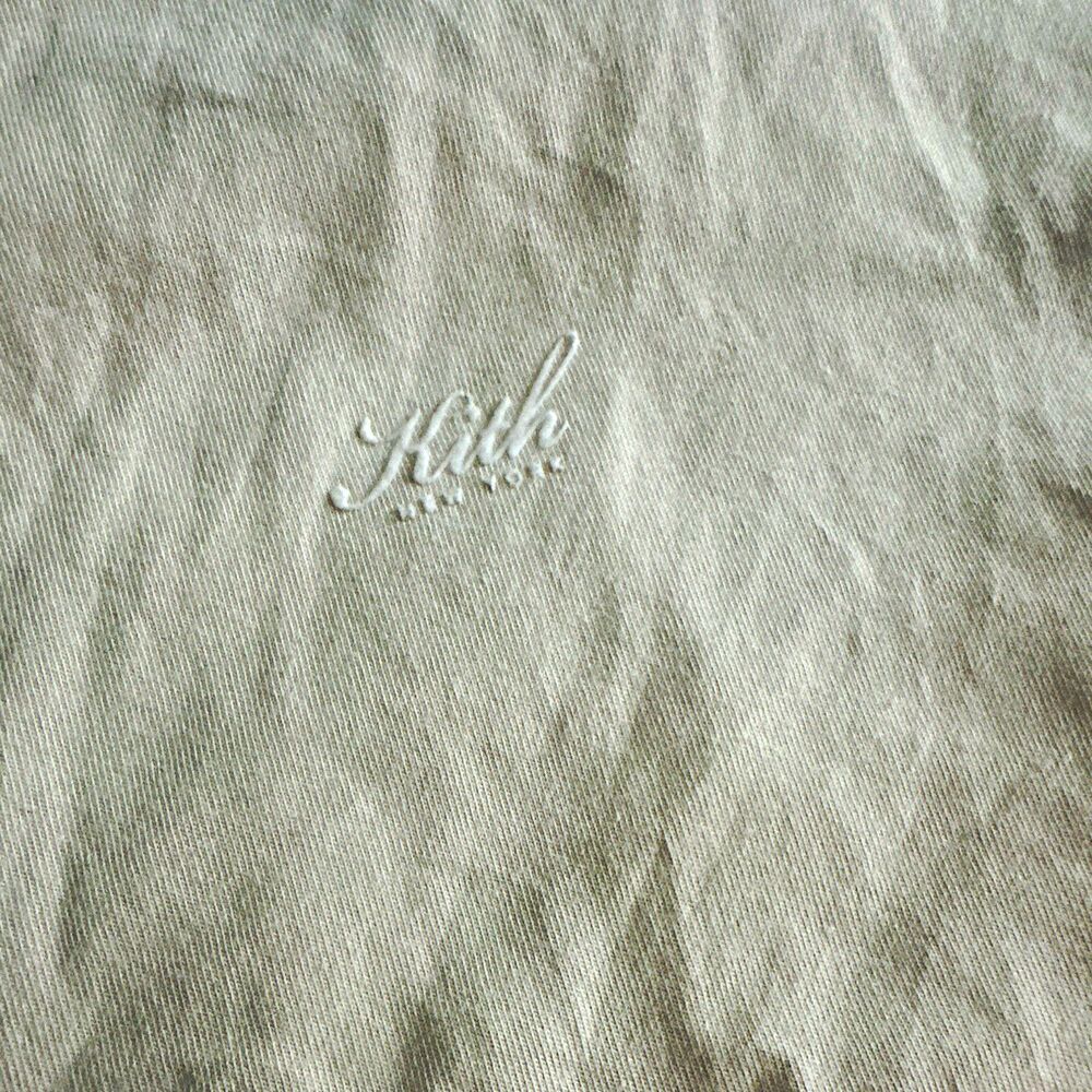 Kith Men’s XL Beige Cotton Knit Crew Neck Short Sleeve Logo T-Shirt